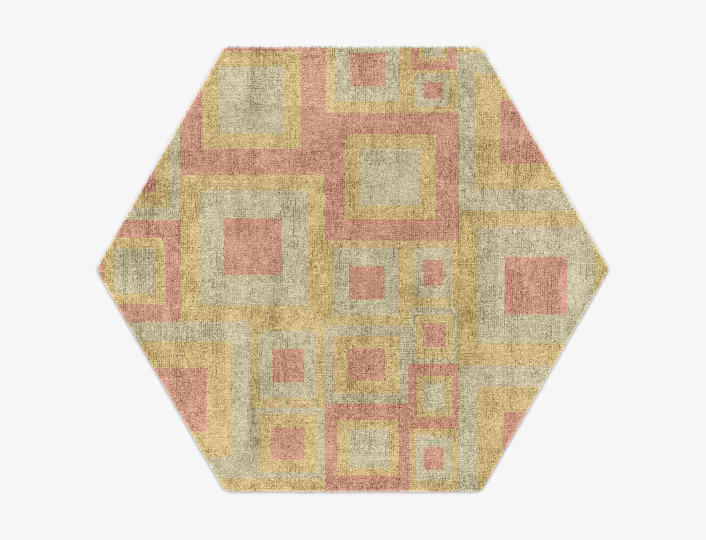Quad Geometric Hexagon Hand Knotted Bamboo Silk Custom Rug by Rug Artisan