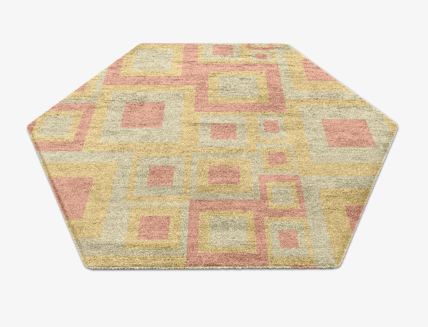 Quad Geometric Hexagon Hand Knotted Bamboo Silk Custom Rug by Rug Artisan