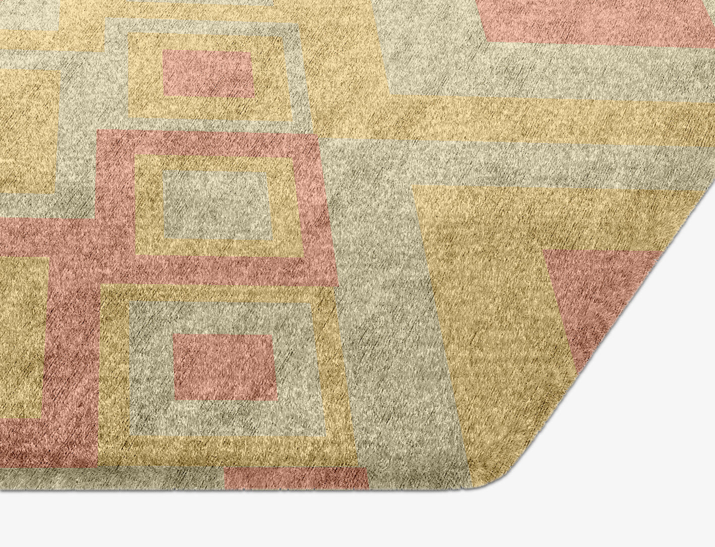 Quad Geometric Hexagon Hand Knotted Bamboo Silk Custom Rug by Rug Artisan
