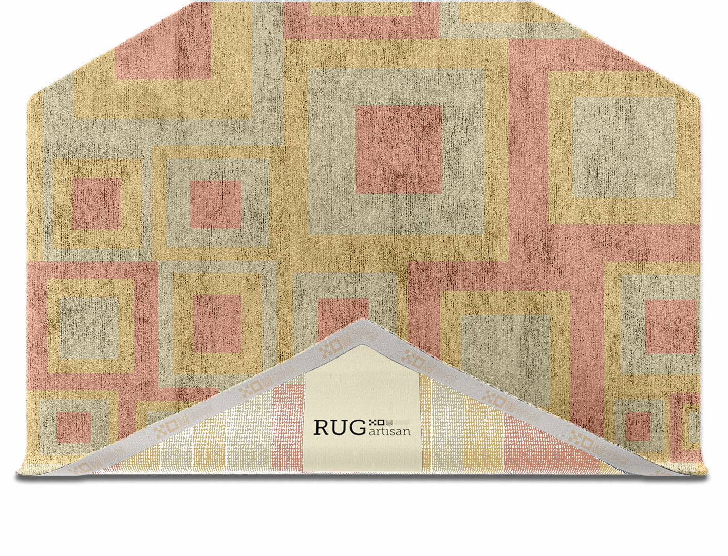 Quad Geometric Hexagon Hand Knotted Bamboo Silk Custom Rug by Rug Artisan