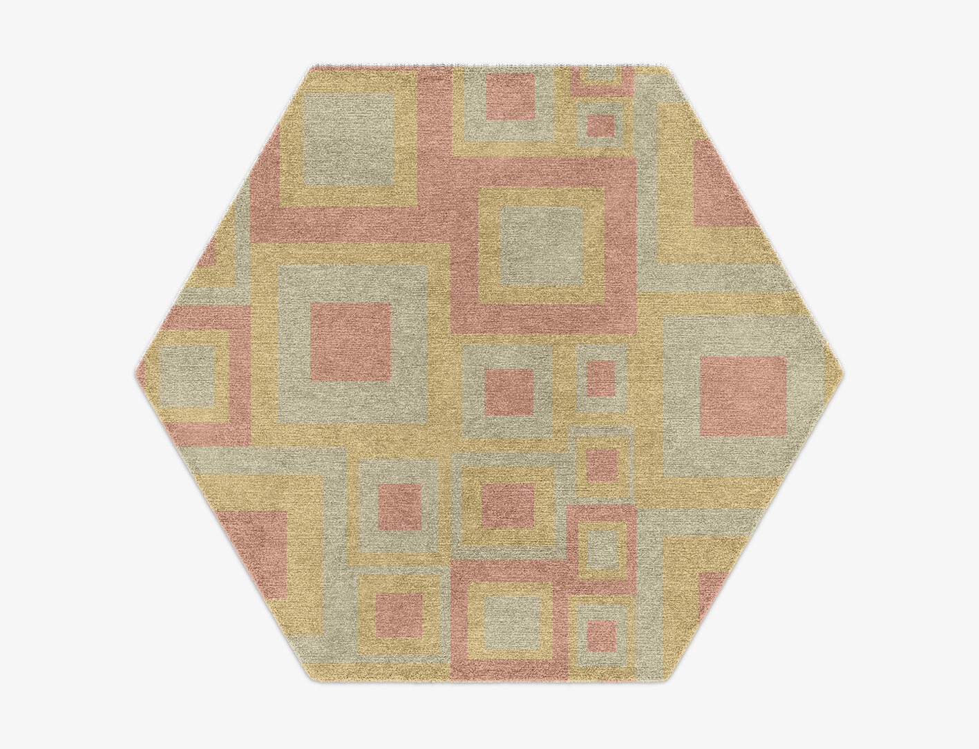 Quad Geometric Hexagon Hand Knotted Tibetan Wool Custom Rug by Rug Artisan