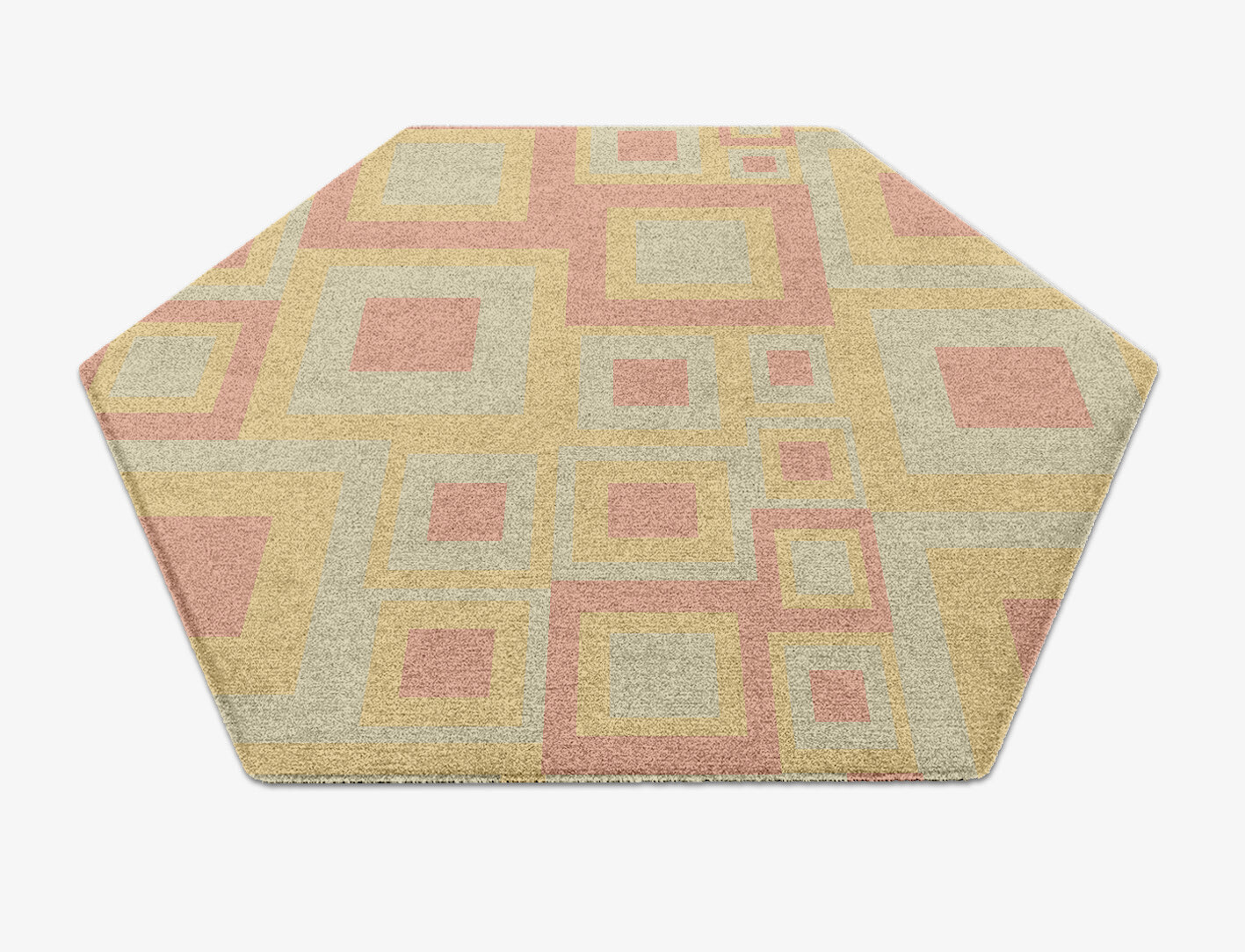 Quad Geometric Hexagon Hand Knotted Tibetan Wool Custom Rug by Rug Artisan