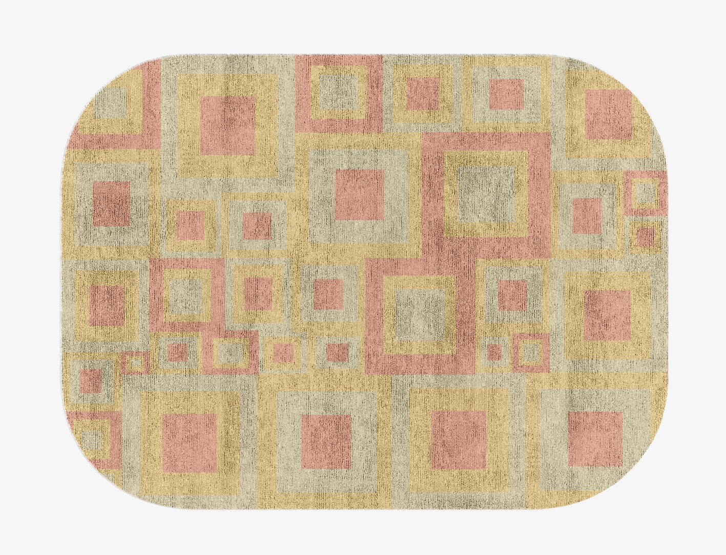 Quad Geometric Oblong Hand Knotted Bamboo Silk Custom Rug by Rug Artisan