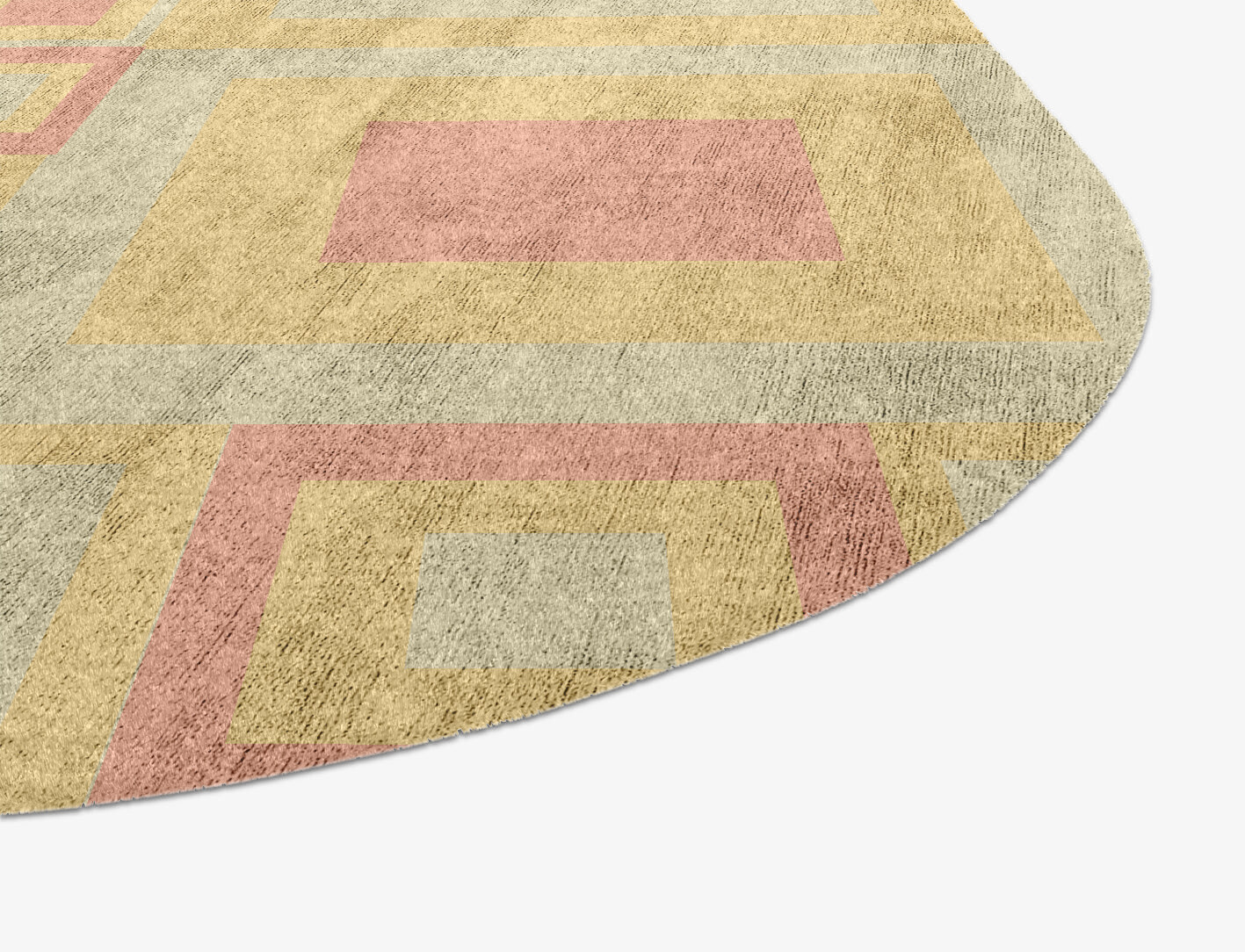 Quad Geometric Oblong Hand Knotted Bamboo Silk Custom Rug by Rug Artisan