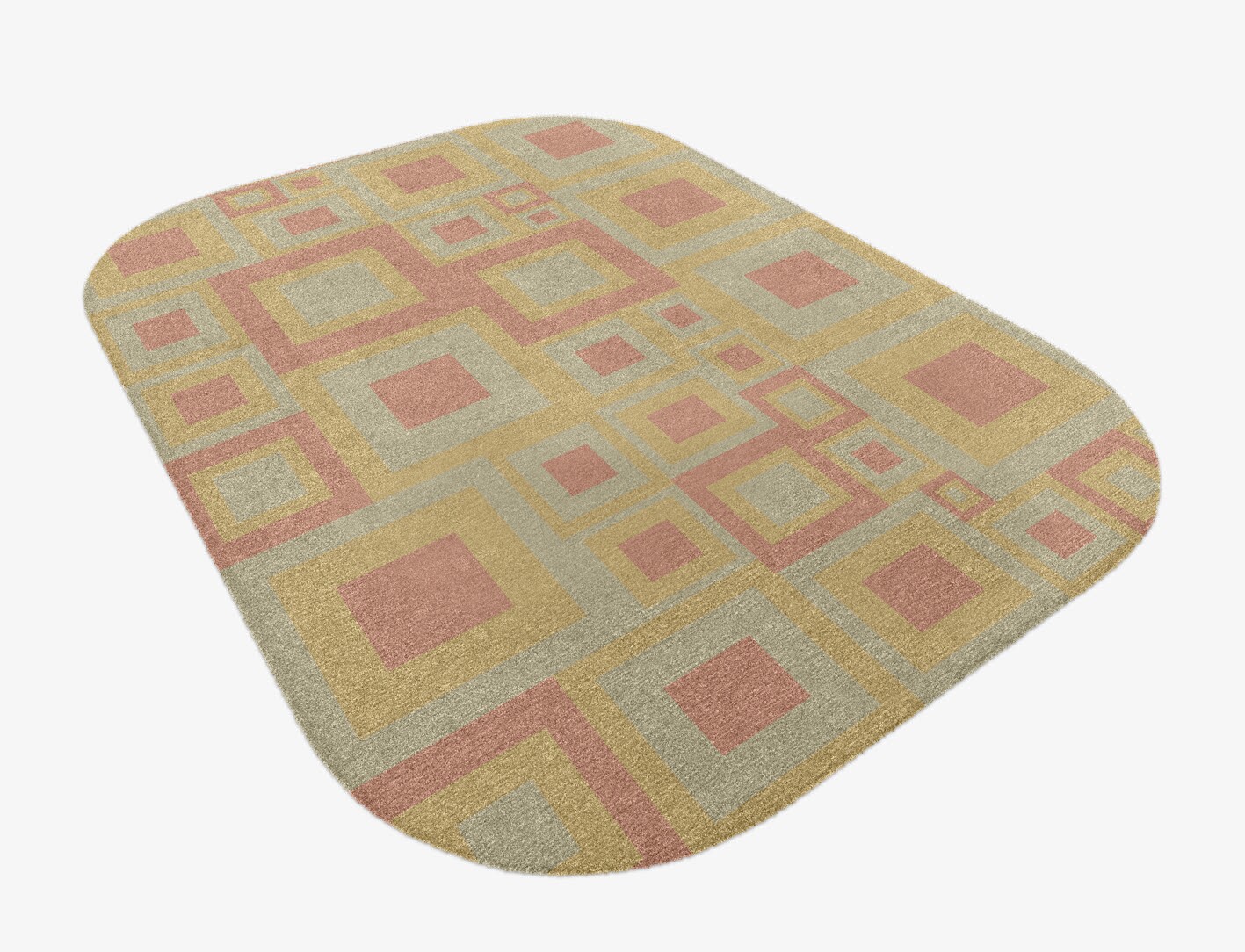 Quad Geometric Oblong Hand Knotted Tibetan Wool Custom Rug by Rug Artisan