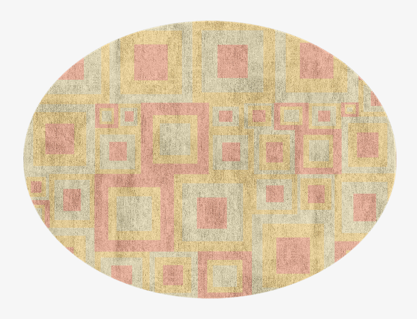Quad Geometric Oval Hand Knotted Bamboo Silk Custom Rug by Rug Artisan