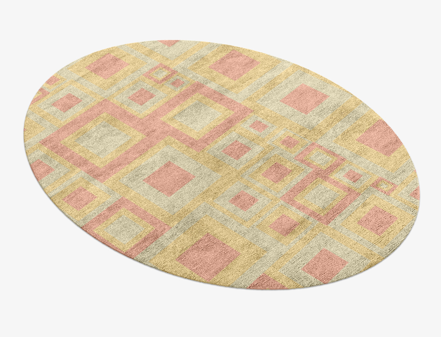 Quad Geometric Oval Hand Knotted Bamboo Silk Custom Rug by Rug Artisan