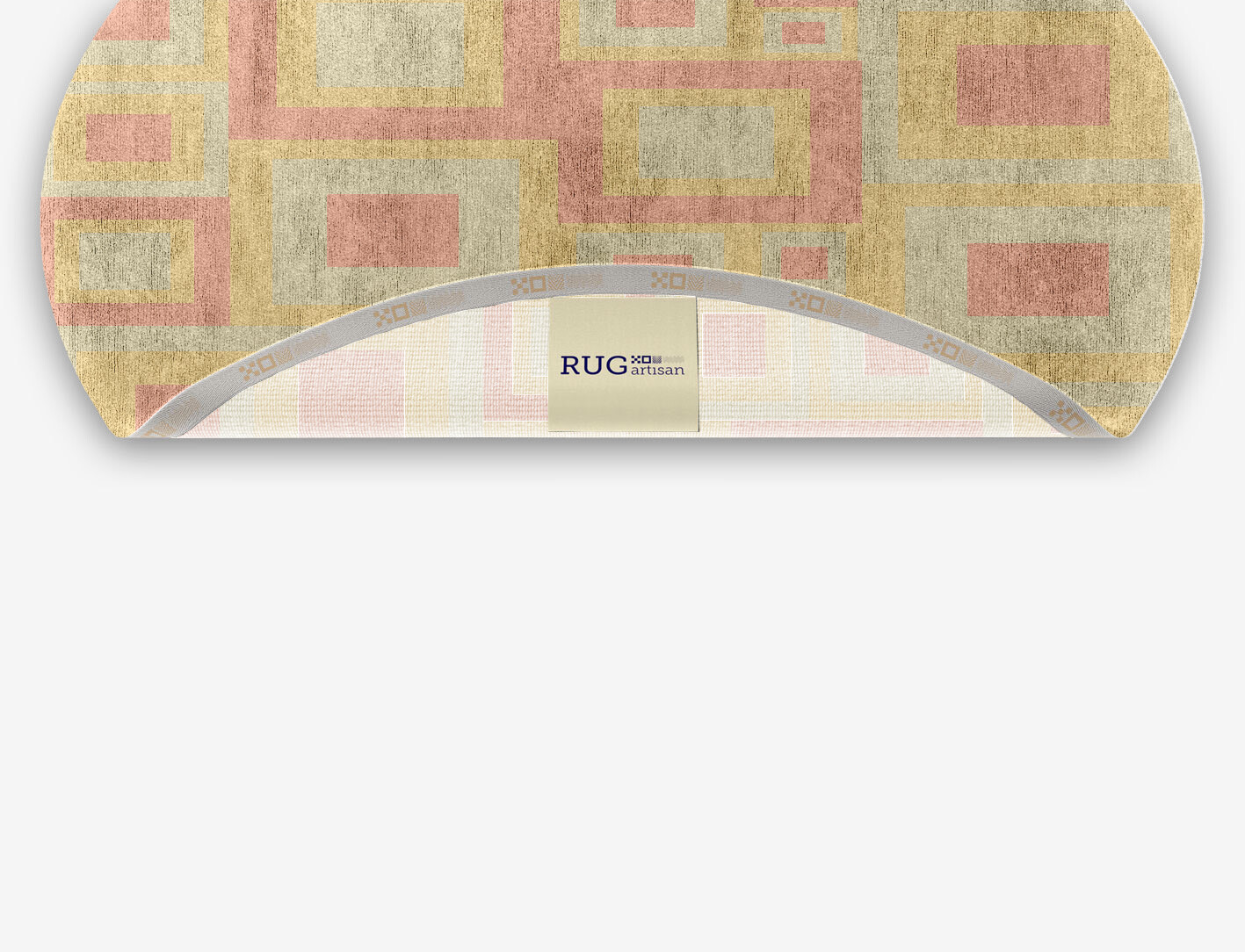 Quad Geometric Oval Hand Knotted Bamboo Silk Custom Rug by Rug Artisan