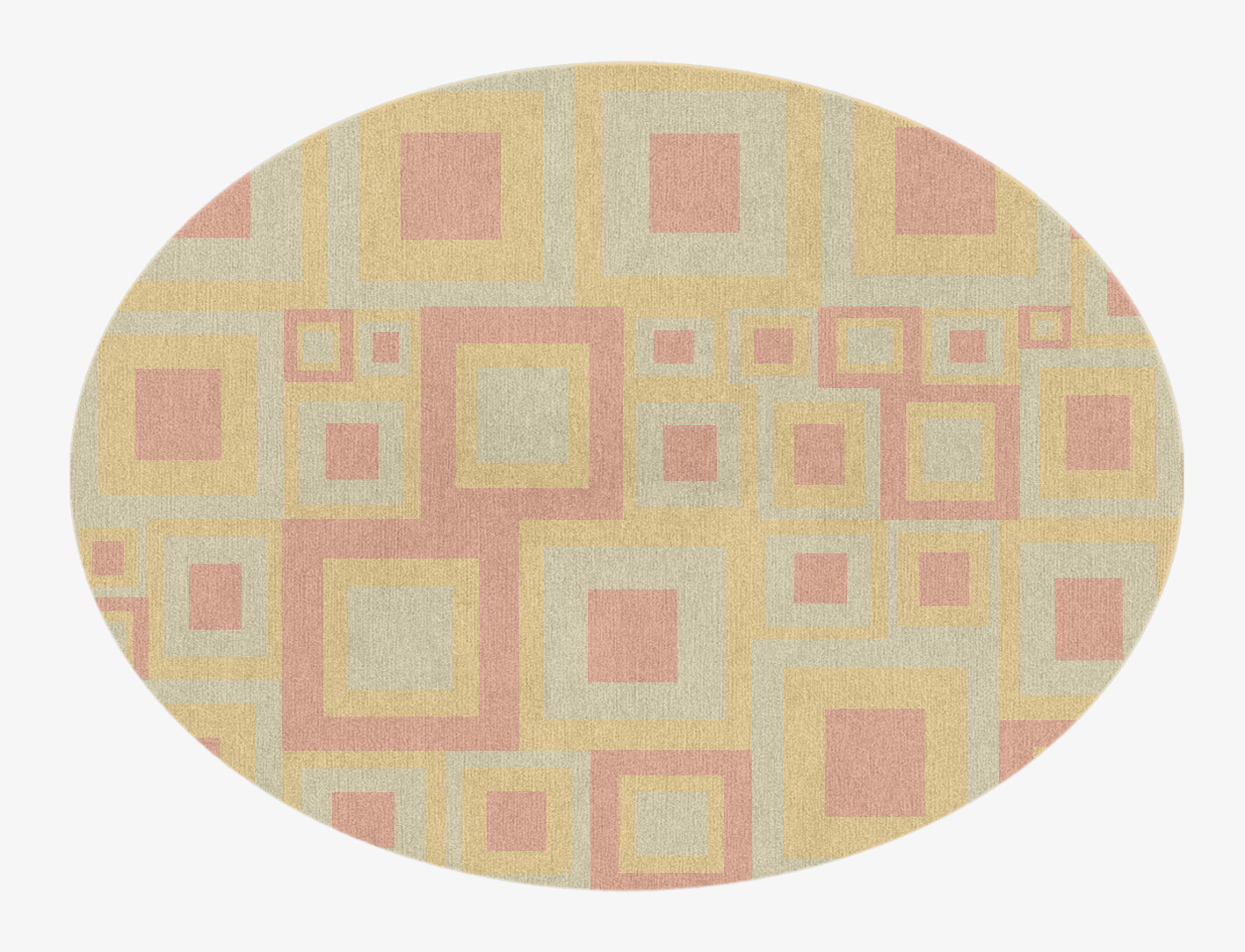 Quad Geometric Oval Hand Knotted Tibetan Wool Custom Rug by Rug Artisan