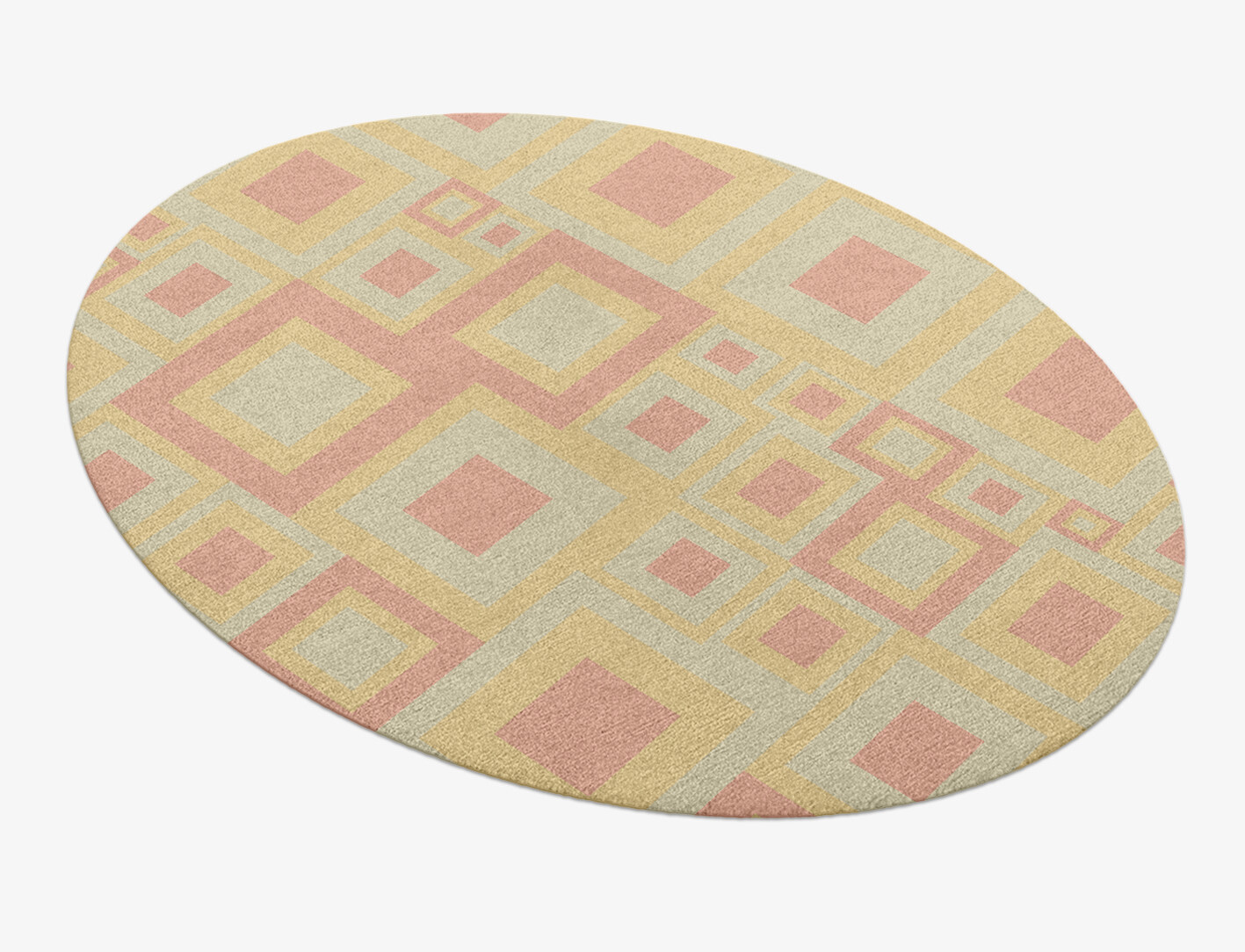 Quad Geometric Oval Hand Knotted Tibetan Wool Custom Rug by Rug Artisan