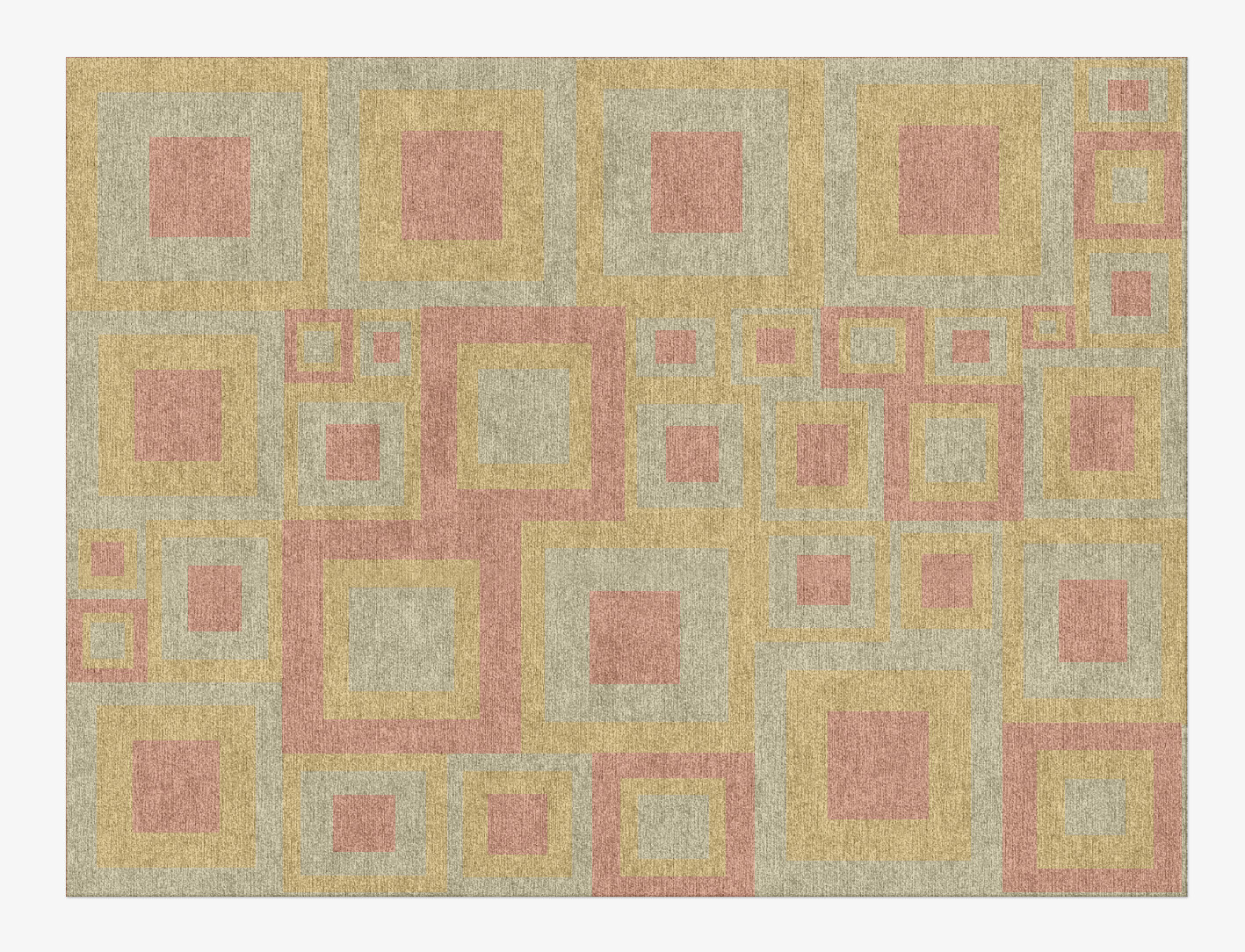 Quad Geometric Rectangle Hand Knotted Tibetan Wool Custom Rug by Rug Artisan