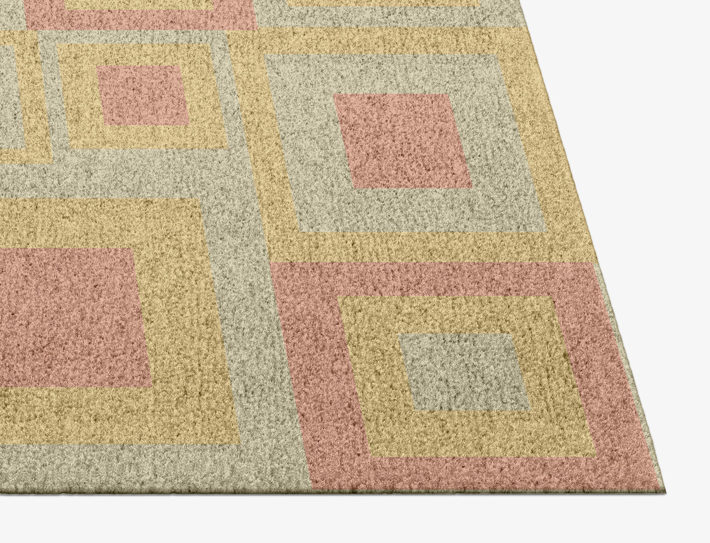 Quad Geometric Rectangle Hand Knotted Tibetan Wool Custom Rug by Rug Artisan