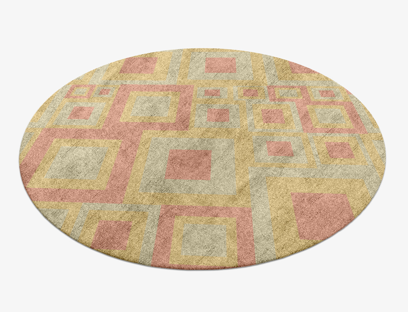 Quad Geometric Round Hand Knotted Bamboo Silk Custom Rug by Rug Artisan