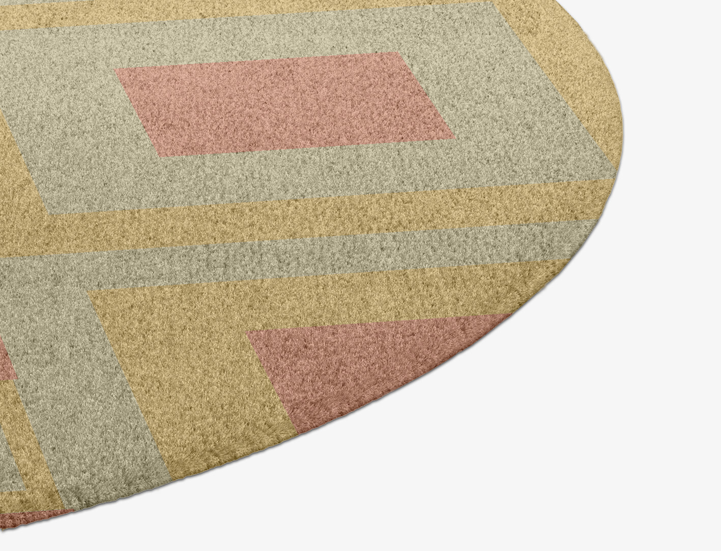 Quad Geometric Round Hand Knotted Tibetan Wool Custom Rug by Rug Artisan