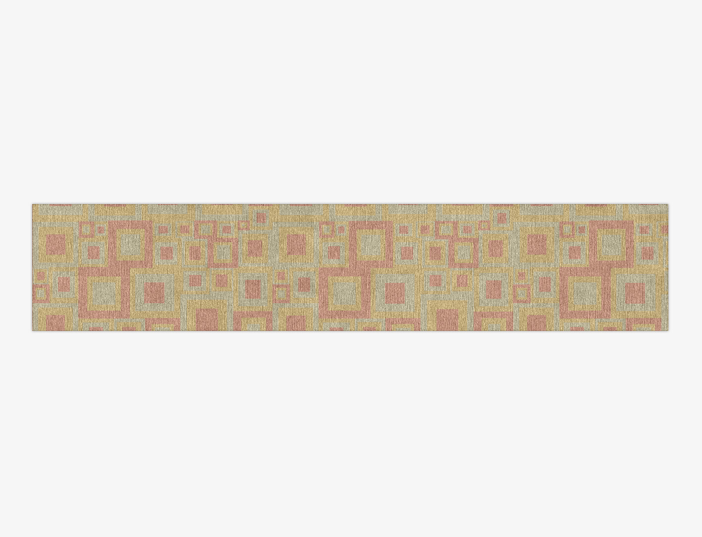 Quad Geometric Runner Hand Knotted Tibetan Wool Custom Rug by Rug Artisan