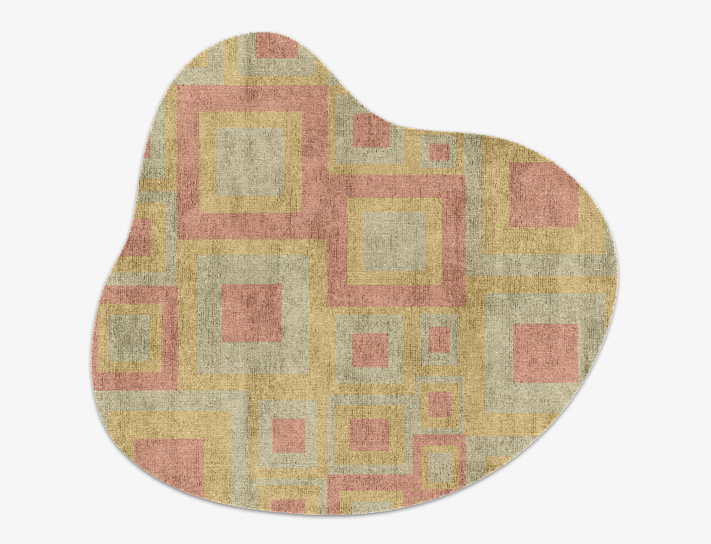 Quad Geometric Splash Hand Knotted Bamboo Silk Custom Rug by Rug Artisan