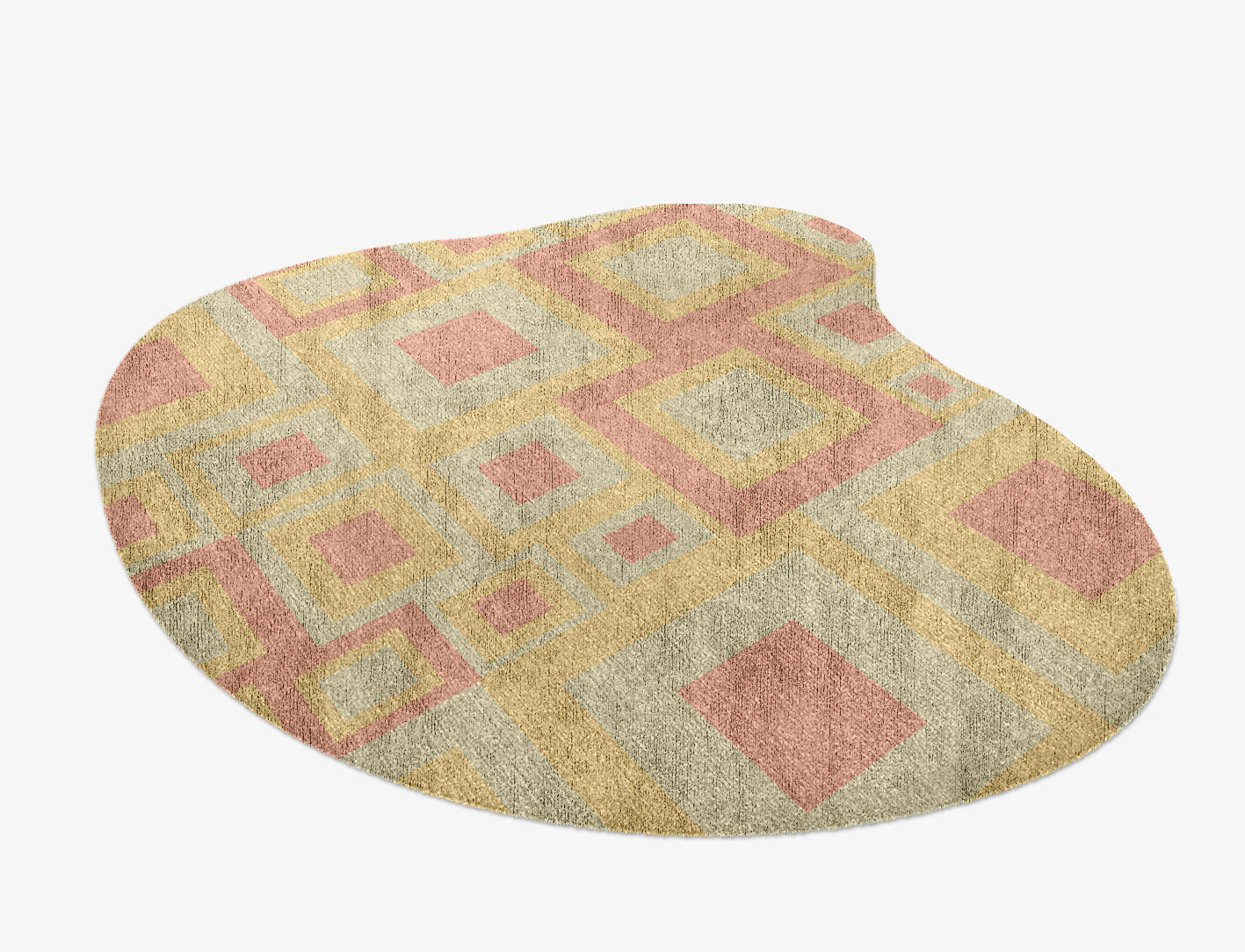 Quad Geometric Splash Hand Knotted Bamboo Silk Custom Rug by Rug Artisan