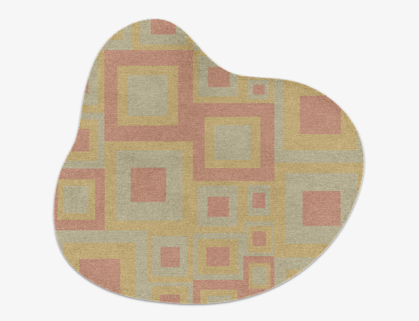 Quad Geometric Splash Hand Knotted Tibetan Wool Custom Rug by Rug Artisan