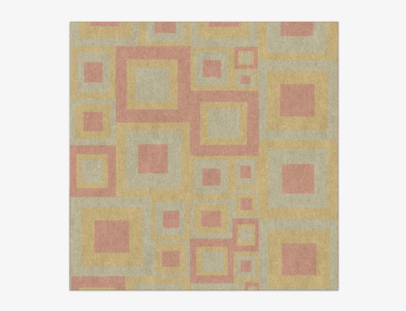 Quad Geometric Square Hand Knotted Tibetan Wool Custom Rug by Rug Artisan
