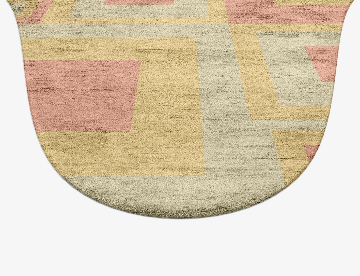 Quad Geometric Drop Hand Tufted Bamboo Silk Custom Rug by Rug Artisan