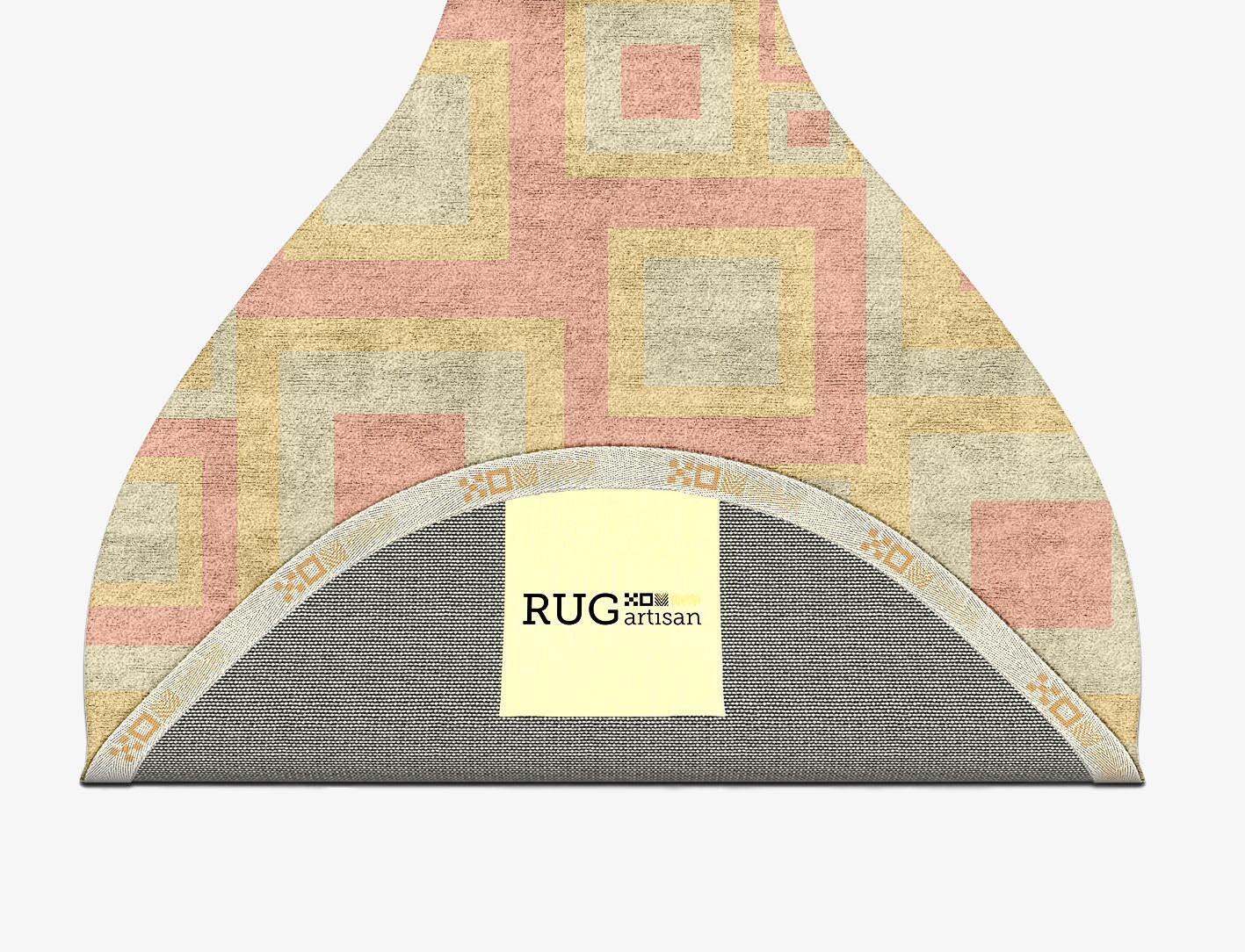 Quad Geometric Drop Hand Tufted Bamboo Silk Custom Rug by Rug Artisan