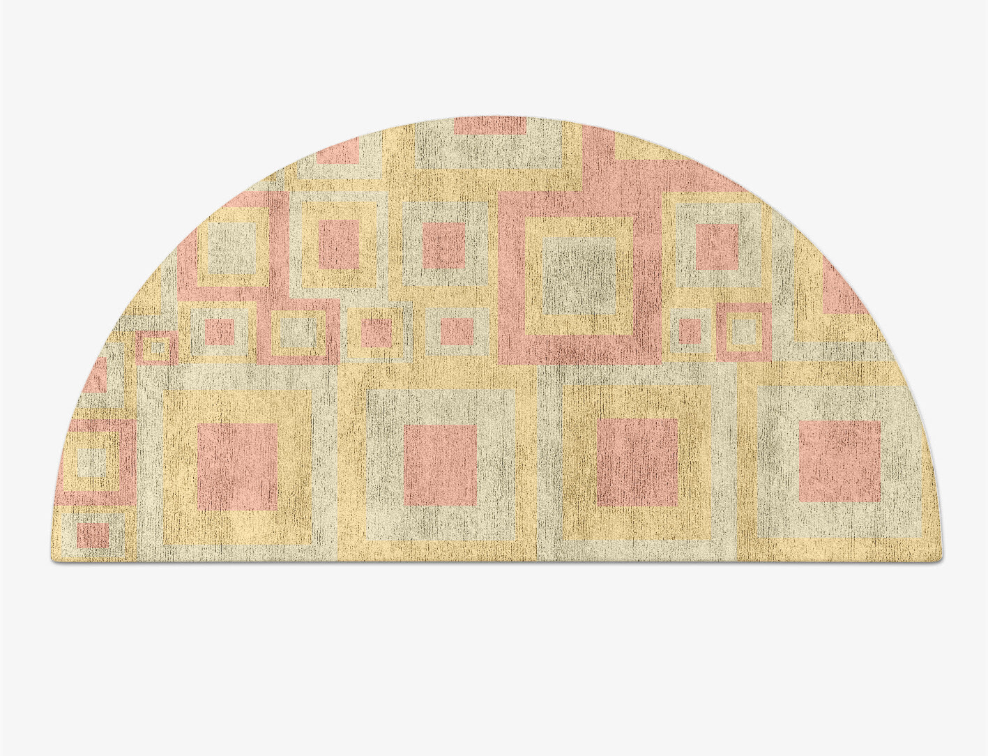 Quad Geometric Halfmoon Hand Tufted Bamboo Silk Custom Rug by Rug Artisan