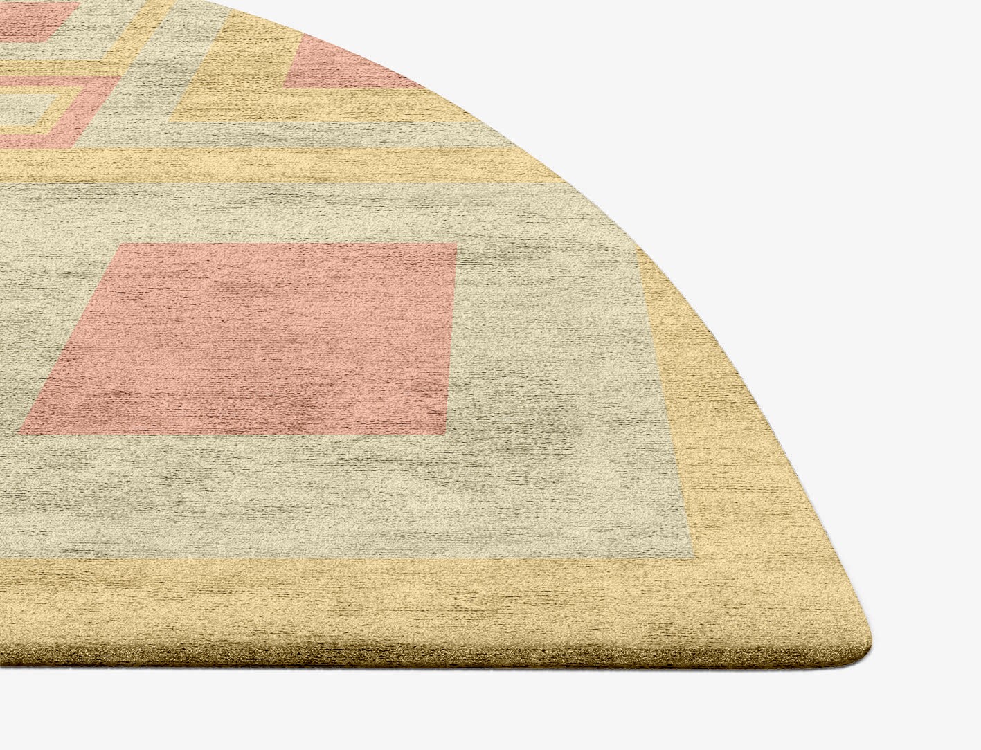 Quad Geometric Halfmoon Hand Tufted Bamboo Silk Custom Rug by Rug Artisan