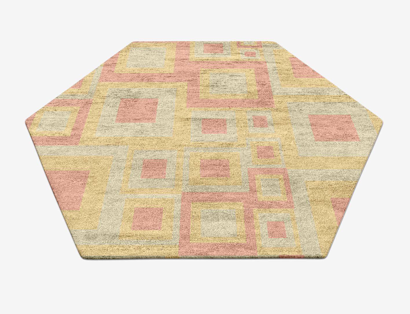 Quad Geometric Hexagon Hand Tufted Bamboo Silk Custom Rug by Rug Artisan