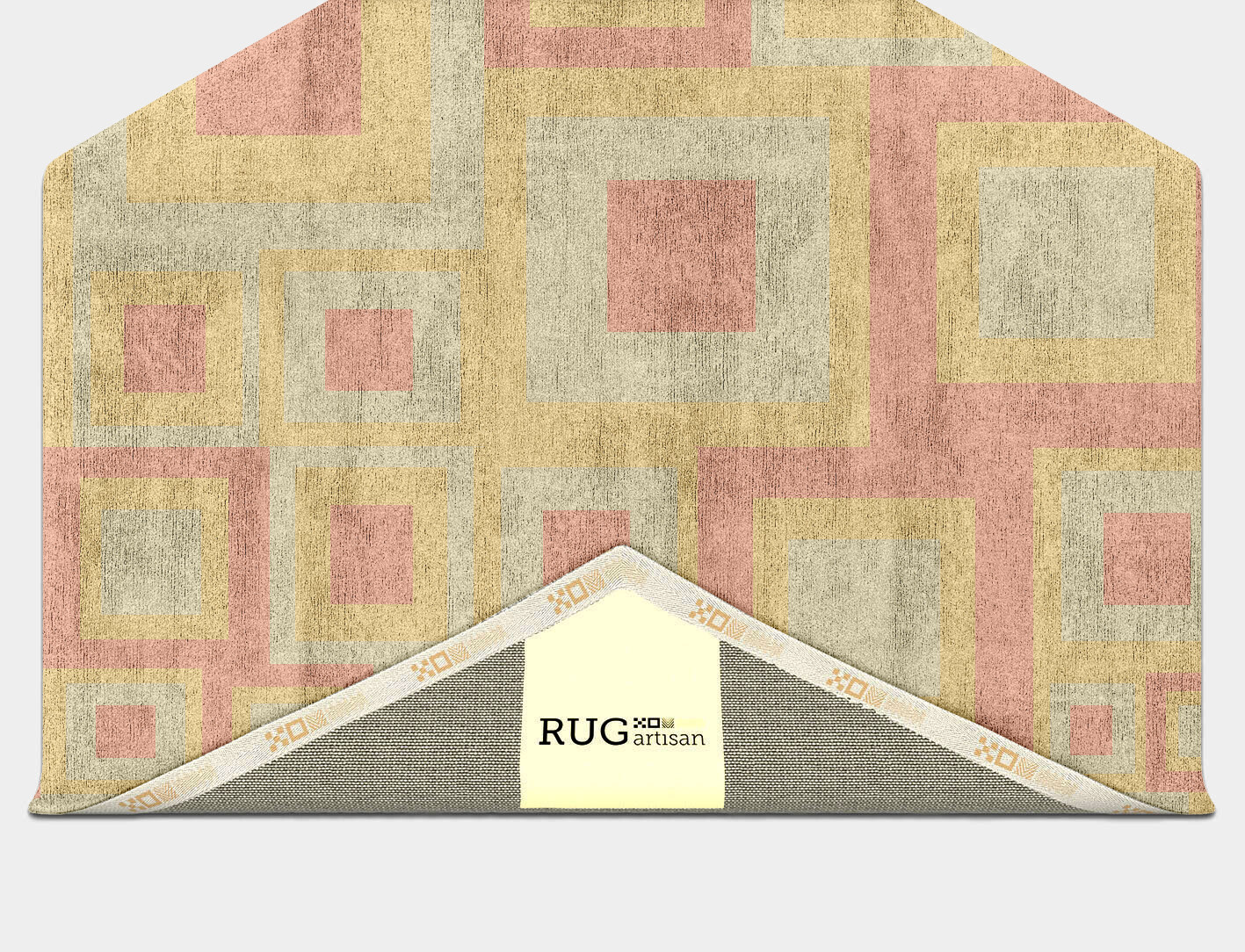 Quad Geometric Hexagon Hand Tufted Bamboo Silk Custom Rug by Rug Artisan