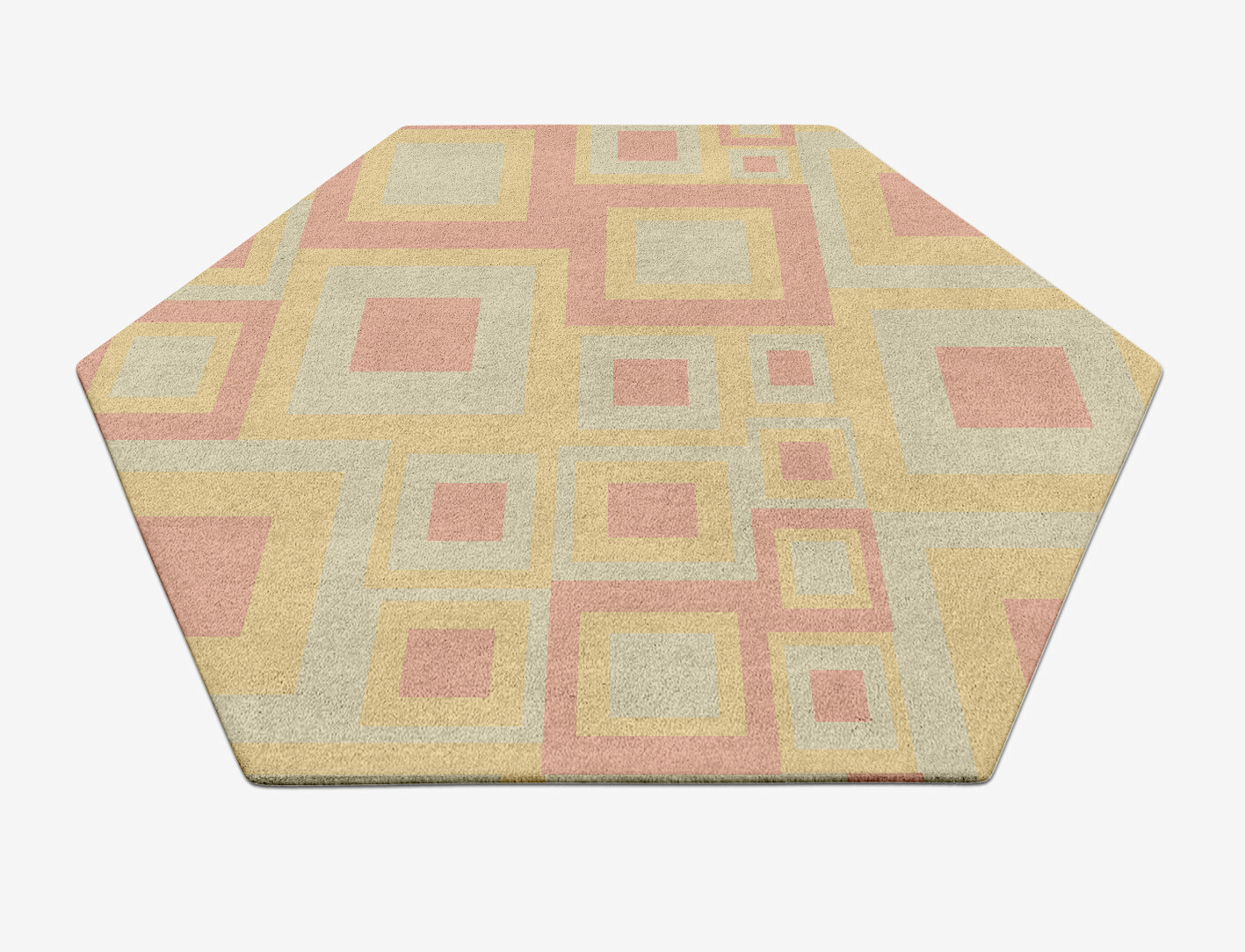 Quad Geometric Hexagon Hand Tufted Pure Wool Custom Rug by Rug Artisan