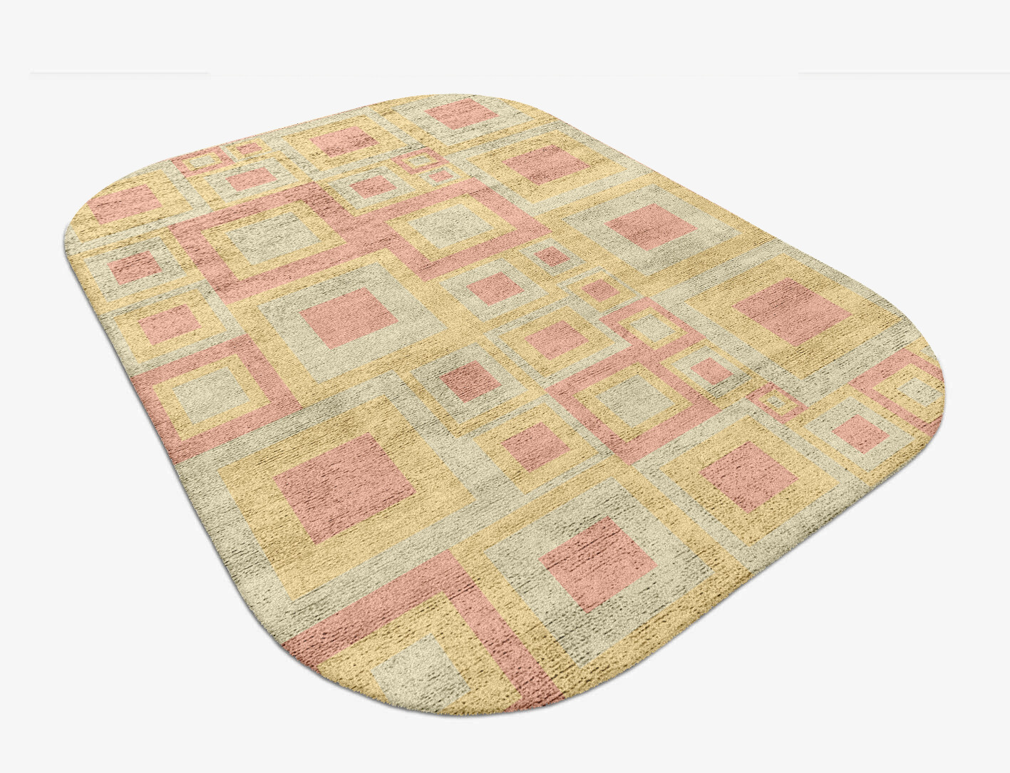 Quad Geometric Oblong Hand Tufted Bamboo Silk Custom Rug by Rug Artisan