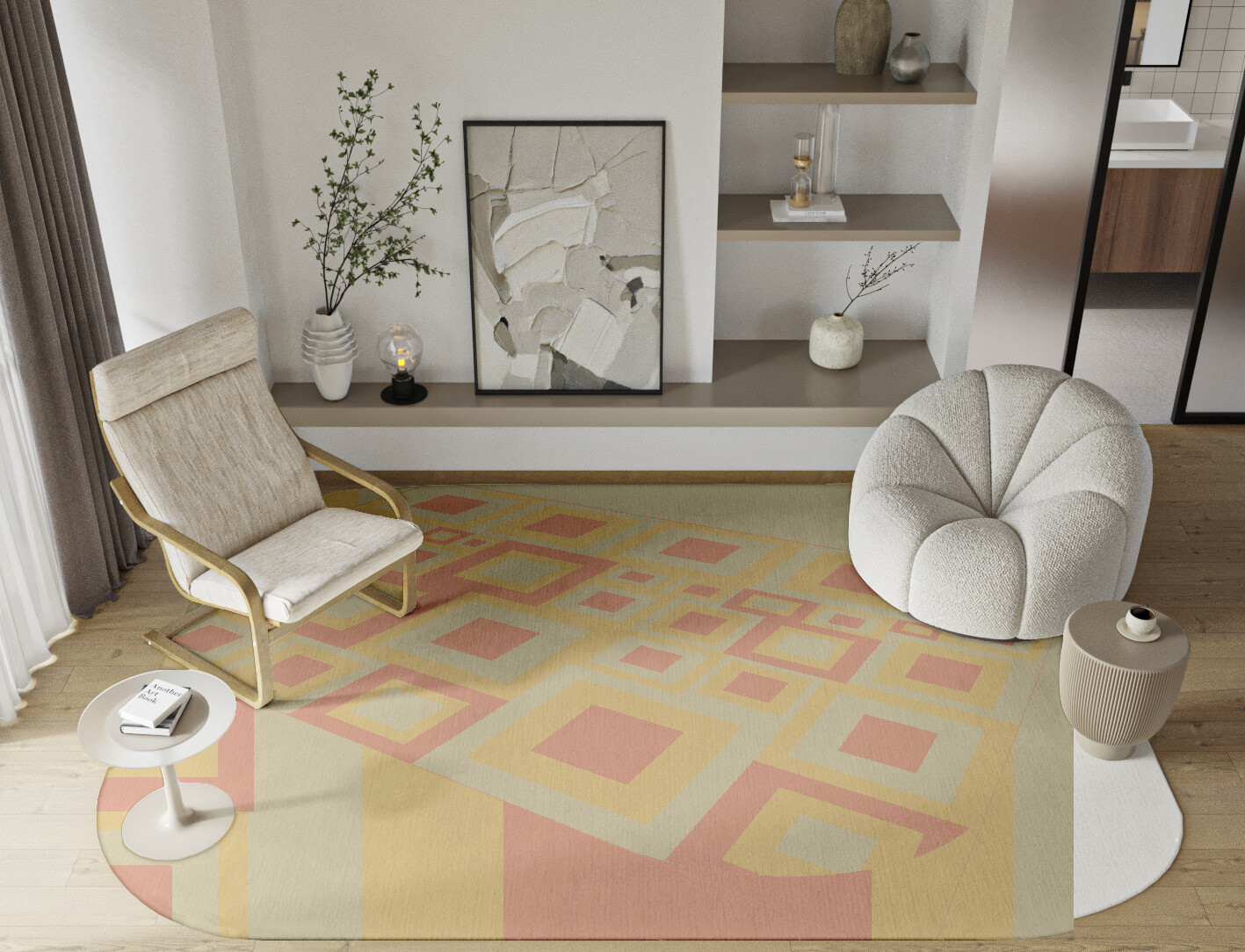 Quad Geometric Oblong Hand Tufted Pure Wool Custom Rug by Rug Artisan
