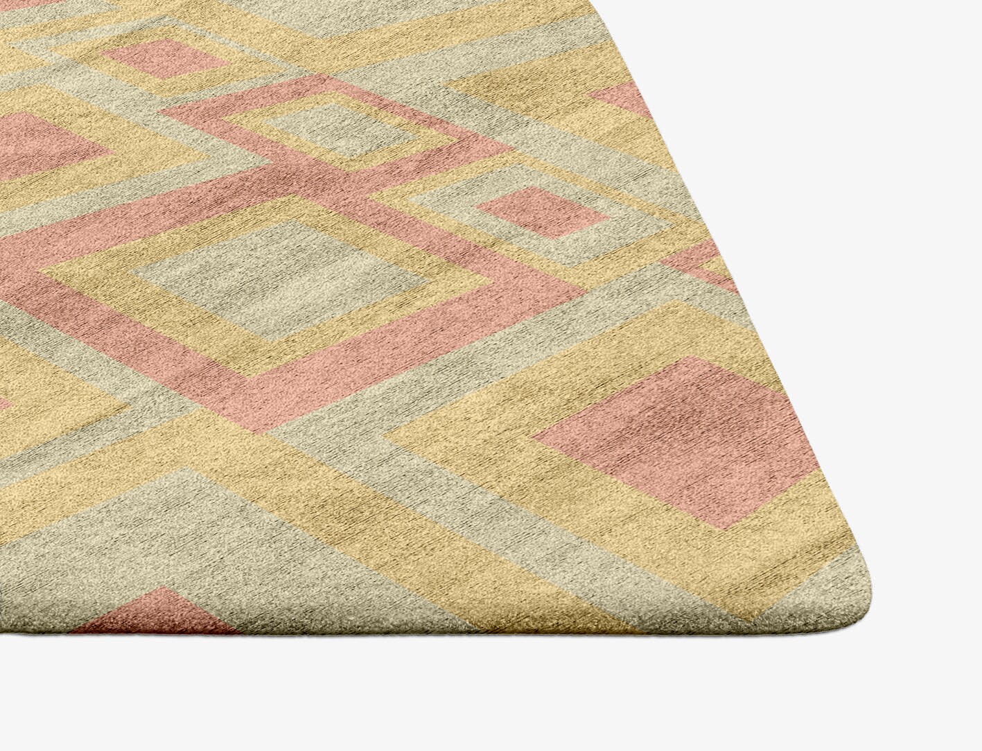 Quad Geometric Ogee Hand Tufted Bamboo Silk Custom Rug by Rug Artisan