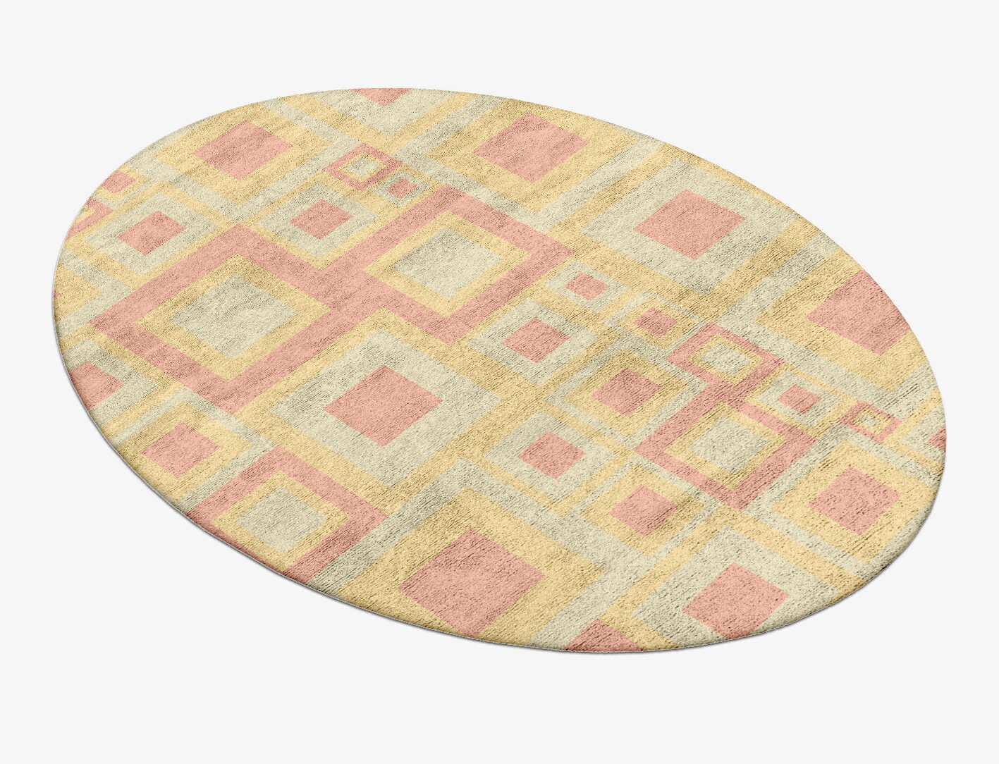 Quad Geometric Oval Hand Tufted Bamboo Silk Custom Rug by Rug Artisan