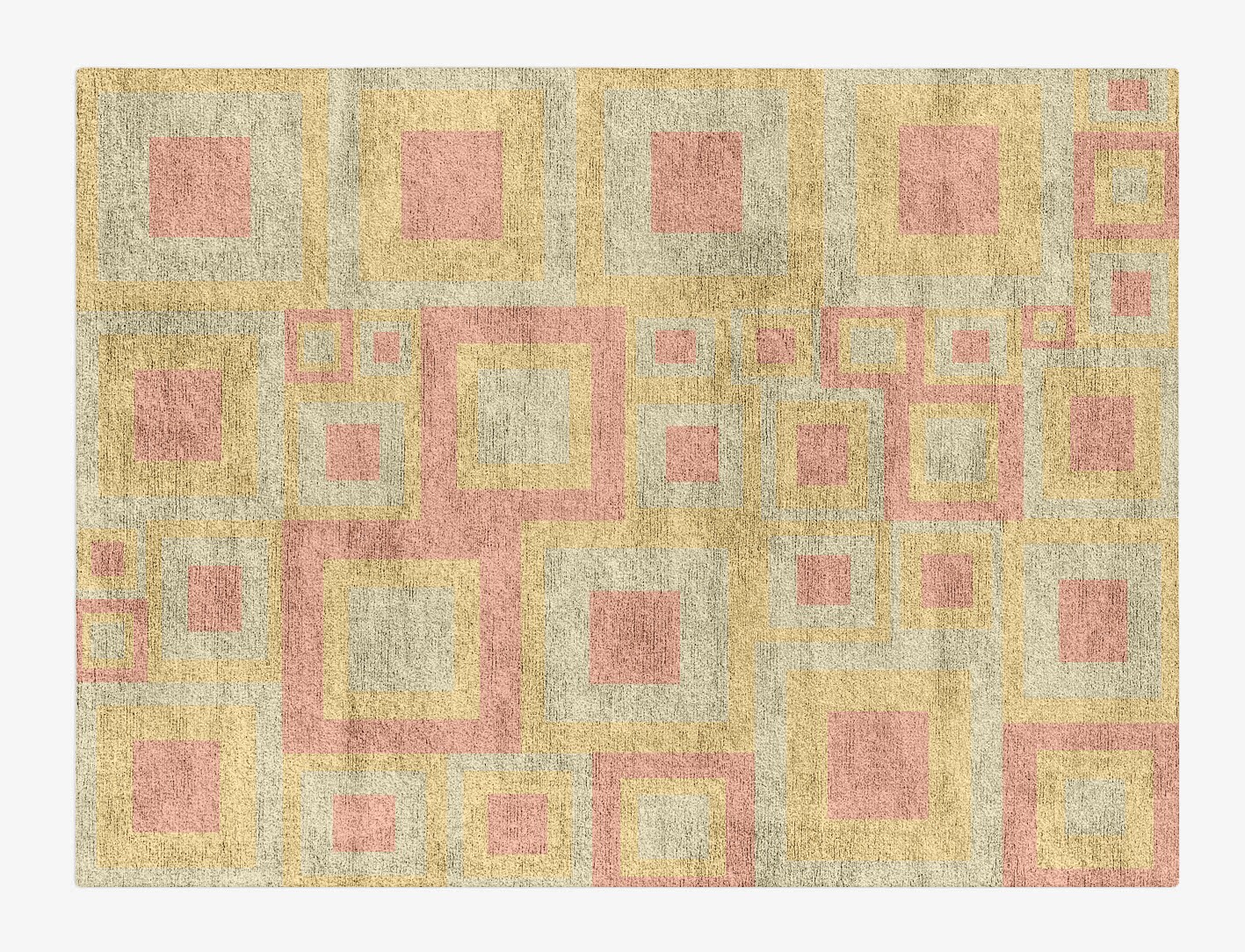 Quad Geometric Rectangle Hand Tufted Bamboo Silk Custom Rug by Rug Artisan