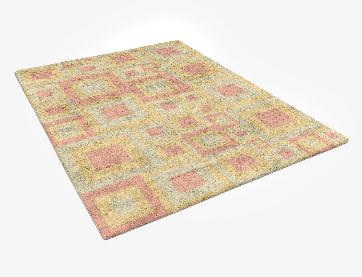 Quad Geometric Rectangle Hand Tufted Bamboo Silk Custom Rug by Rug Artisan