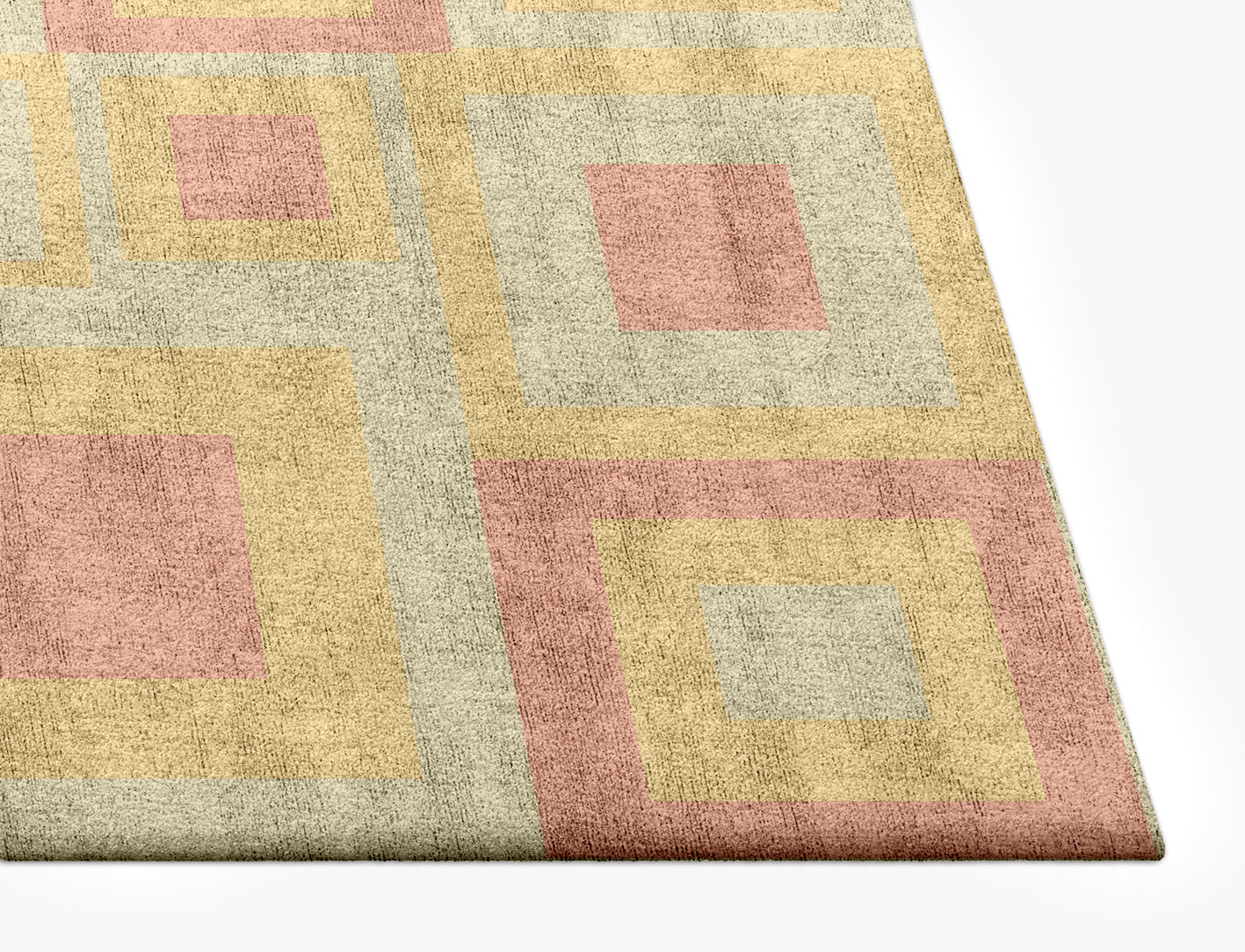 Quad Geometric Rectangle Hand Tufted Bamboo Silk Custom Rug by Rug Artisan