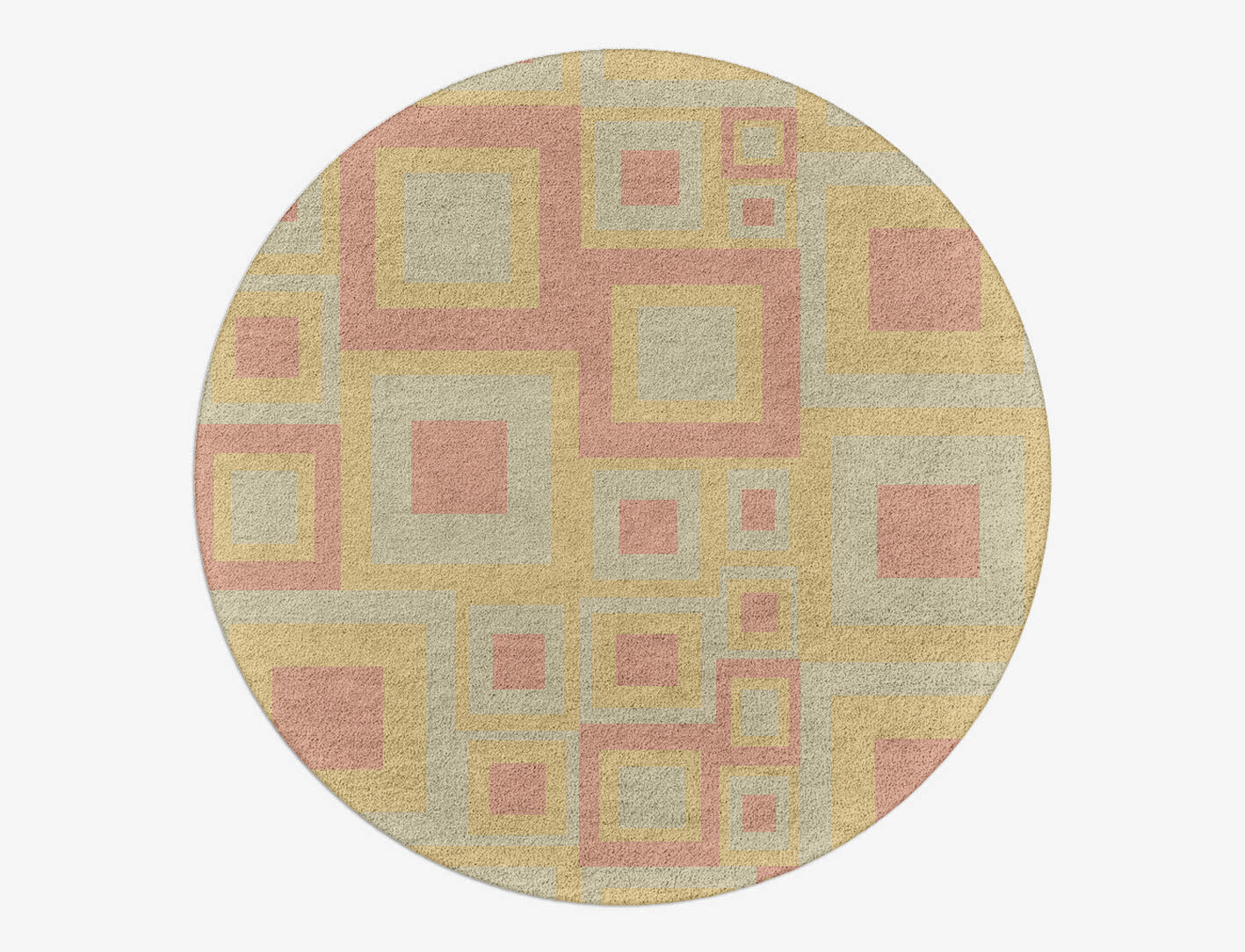 Quad Geometric Round Hand Tufted Pure Wool Custom Rug by Rug Artisan