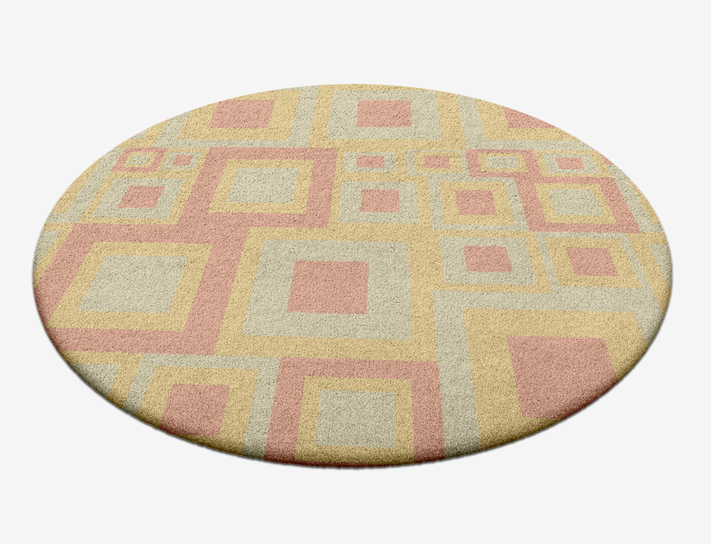 Quad Geometric Round Hand Tufted Pure Wool Custom Rug by Rug Artisan