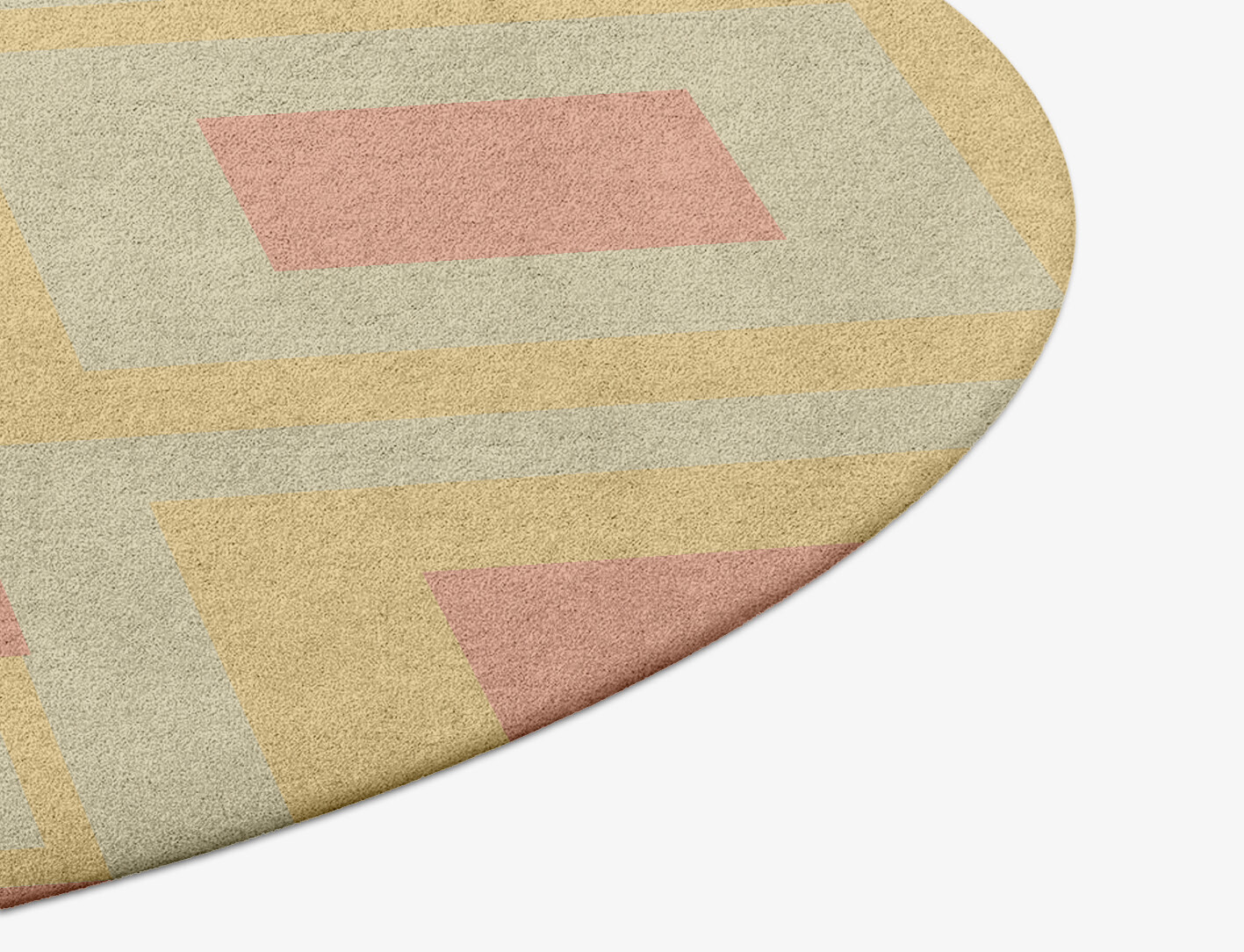 Quad Geometric Round Hand Tufted Pure Wool Custom Rug by Rug Artisan