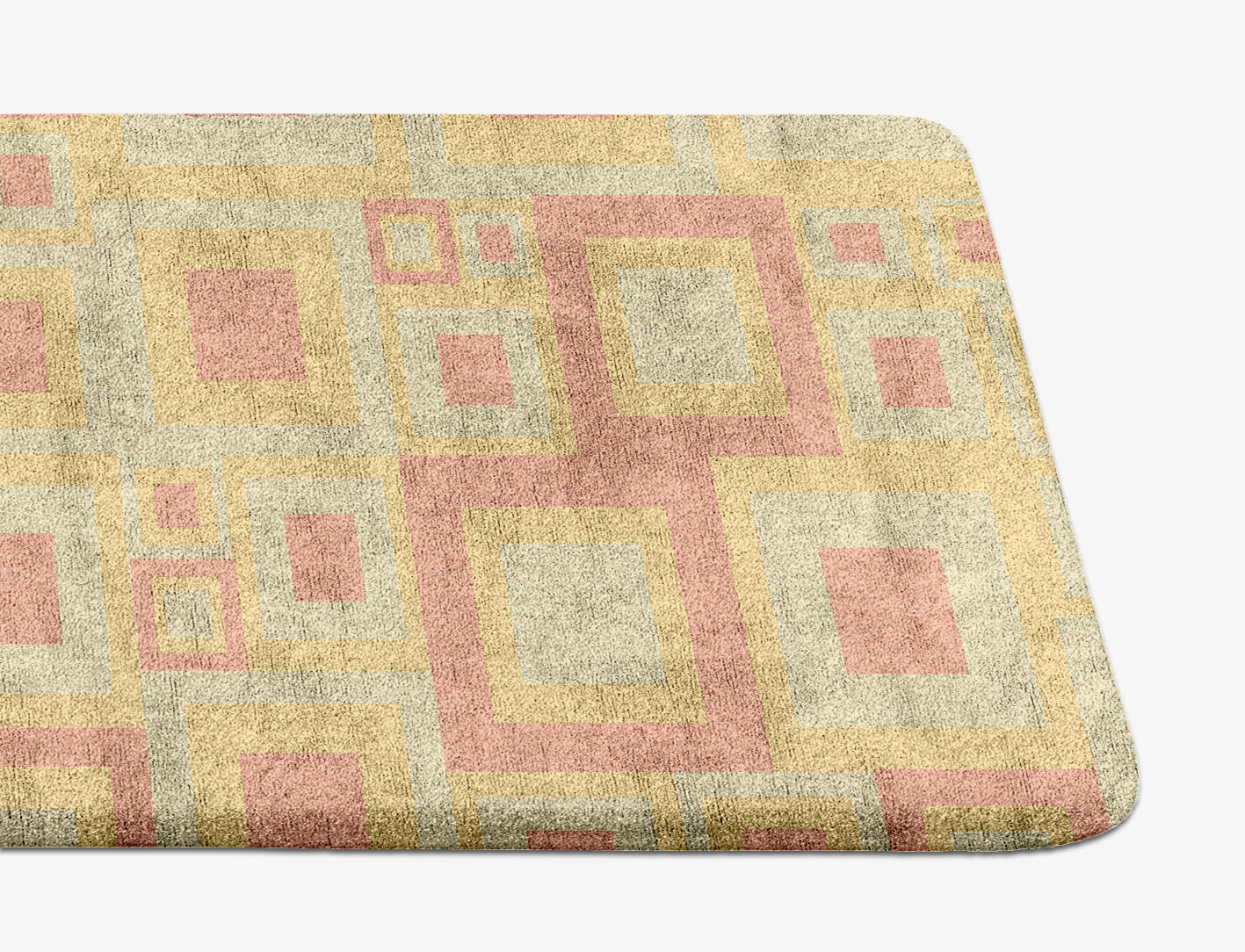 Quad Geometric Runner Hand Tufted Bamboo Silk Custom Rug by Rug Artisan