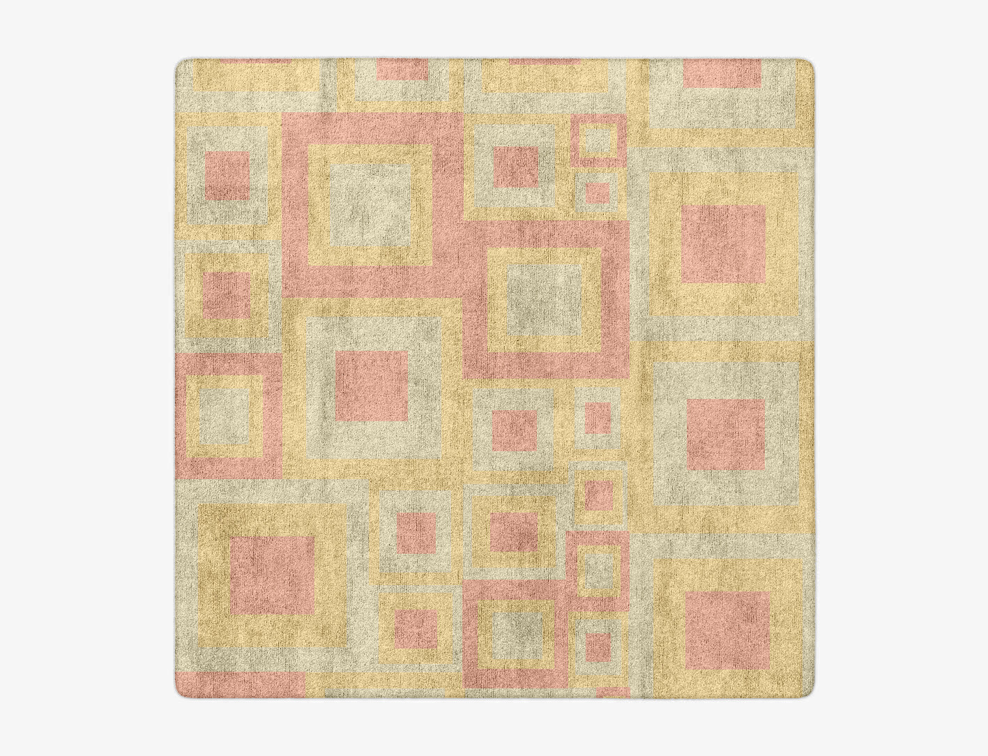 Quad Geometric Square Hand Tufted Bamboo Silk Custom Rug by Rug Artisan