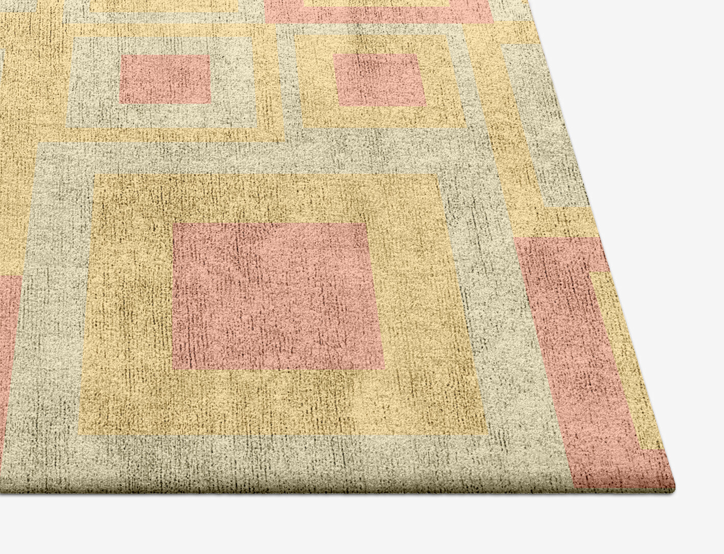 Quad Geometric Square Hand Tufted Bamboo Silk Custom Rug by Rug Artisan