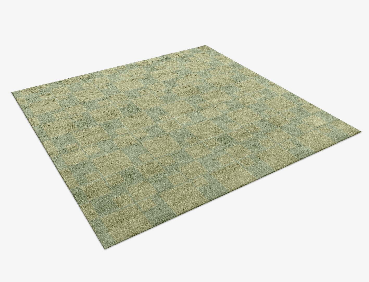 Quadral Minimalist Square Hand Knotted Bamboo Silk Custom Rug by Rug Artisan
