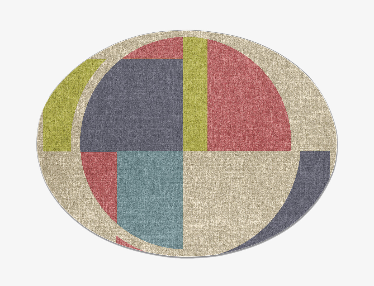 Quadrant Geometric Oval Flatweave New Zealand Wool Custom Rug by Rug Artisan