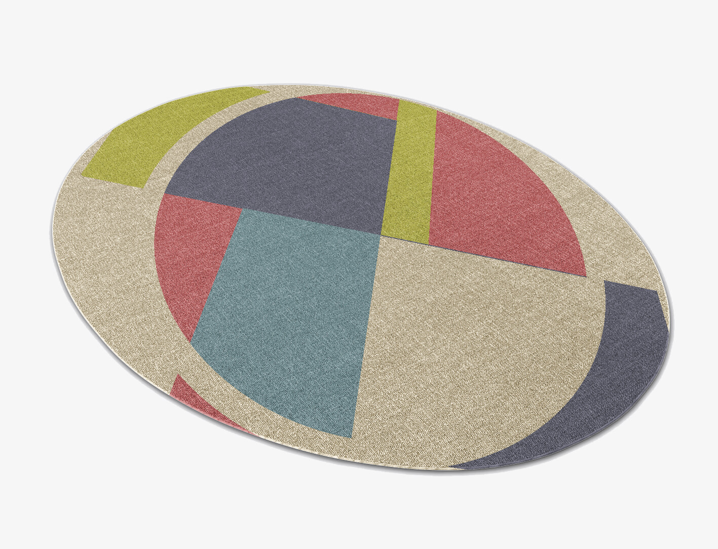 Quadrant Geometric Oval Flatweave New Zealand Wool Custom Rug by Rug Artisan