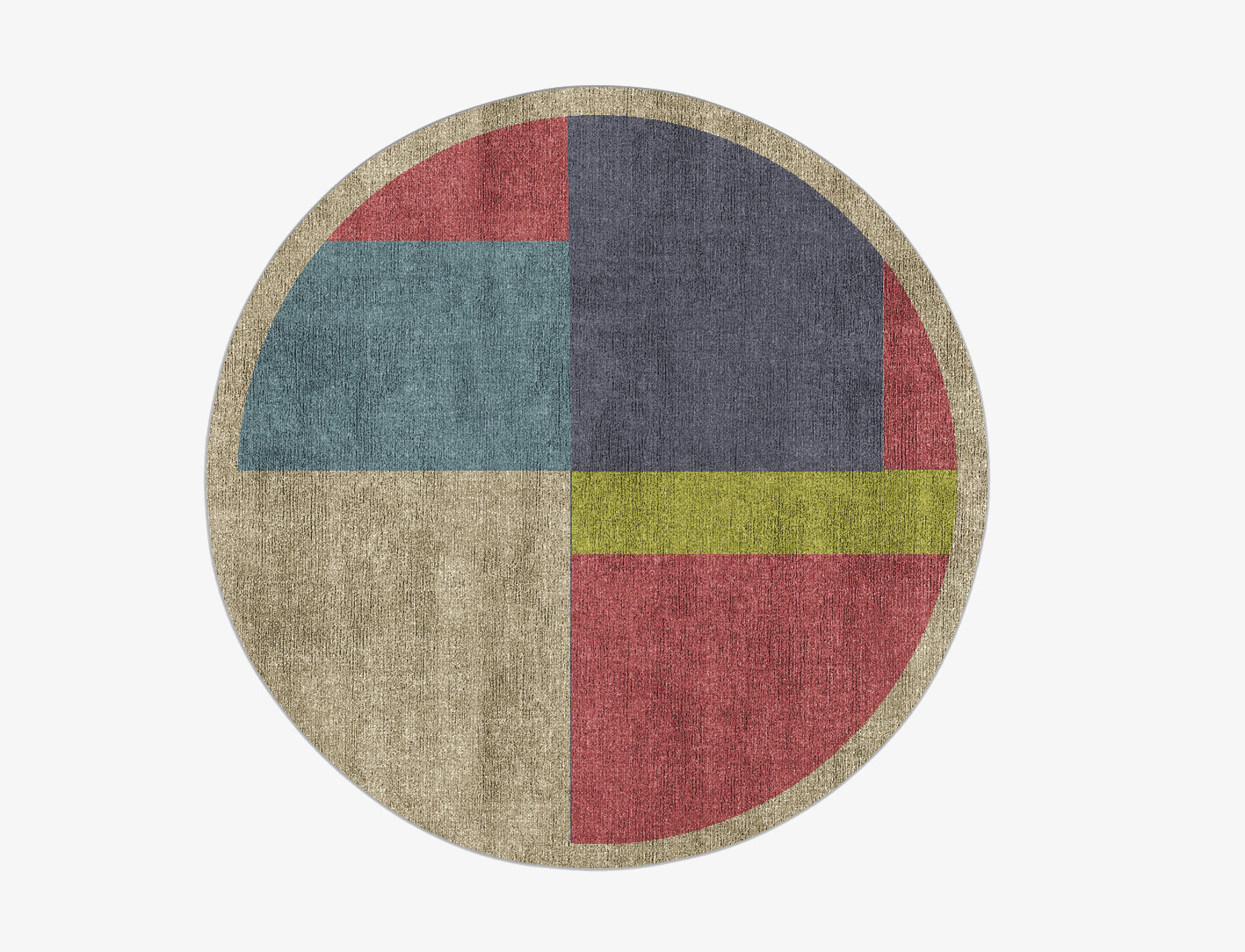 Quadrant Geometric Round Flatweave Bamboo Silk Custom Rug by Rug Artisan
