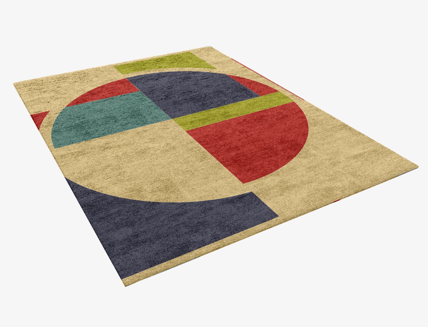 Quadrant Geometric Rectangle Hand Knotted Bamboo Silk Custom Rug by Rug Artisan