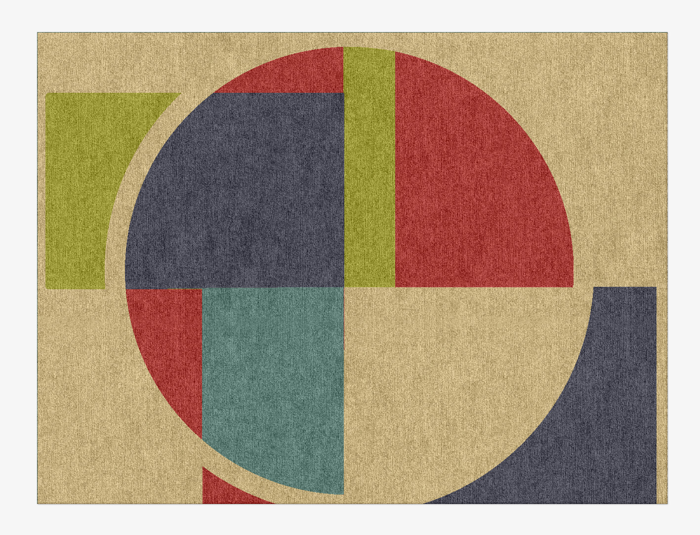 Quadrant Geometric Rectangle Hand Knotted Tibetan Wool Custom Rug by Rug Artisan