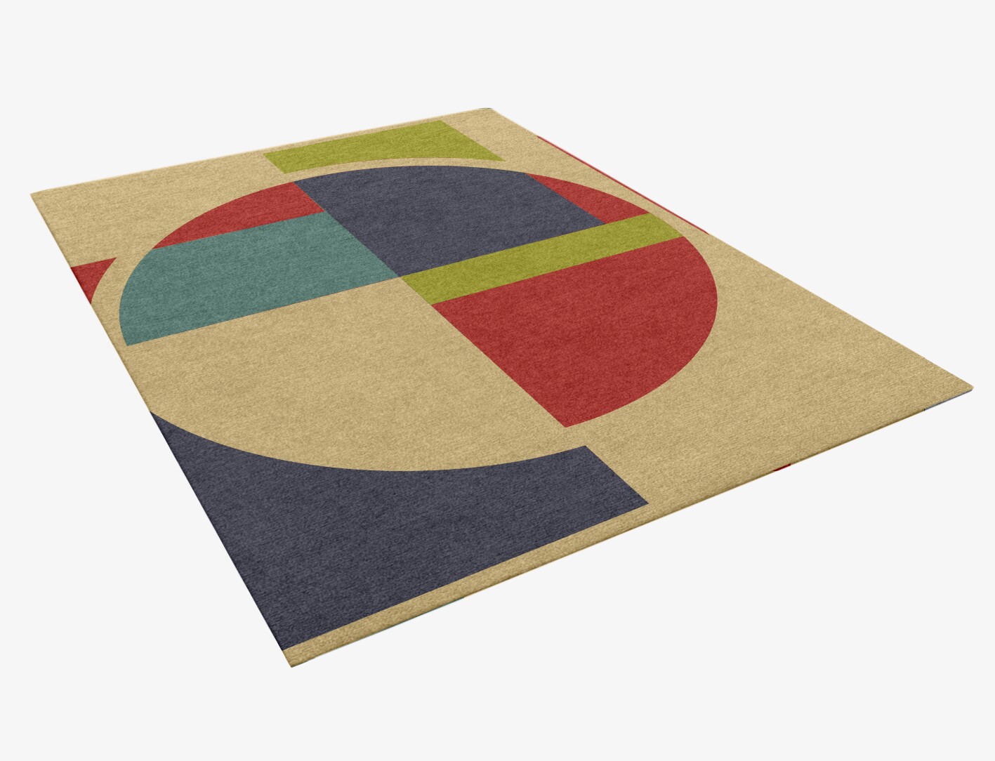 Quadrant Geometric Rectangle Hand Knotted Tibetan Wool Custom Rug by Rug Artisan